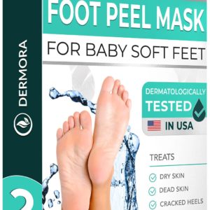 Foot Peel Mask - 2 Pack - for Cracked Heels, Dead Skin & Calluses - Make Your Feet Baby Soft and Get Smooth Skin, Removes and Repairs Rough Heels