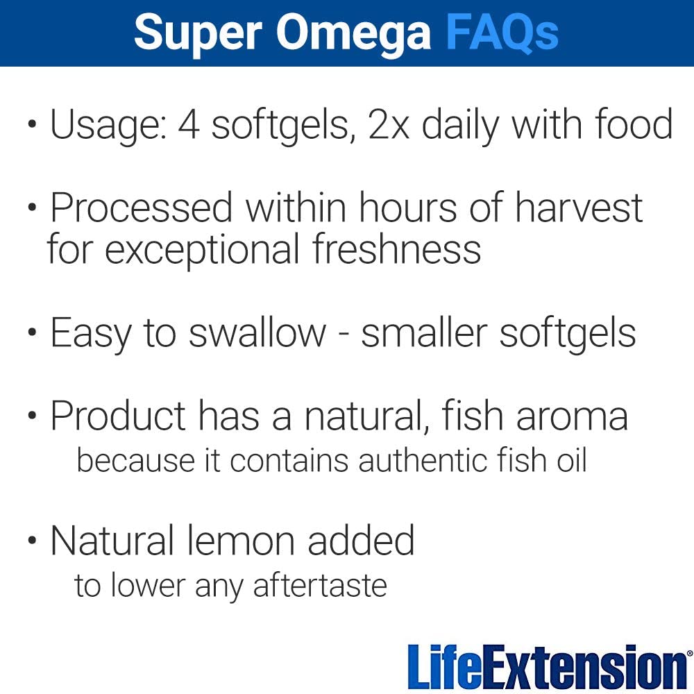 Life Extension Super Omega 3 Plus EPA DHA Fish Oil Sesame Lignans