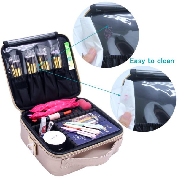 Relavel Travel Makeup Train Case Makeup Cosmetic Case Organizer Portable  Artist Storage Bag with Adjustable Dividers for Cosmeti - Medrock Pharmacy