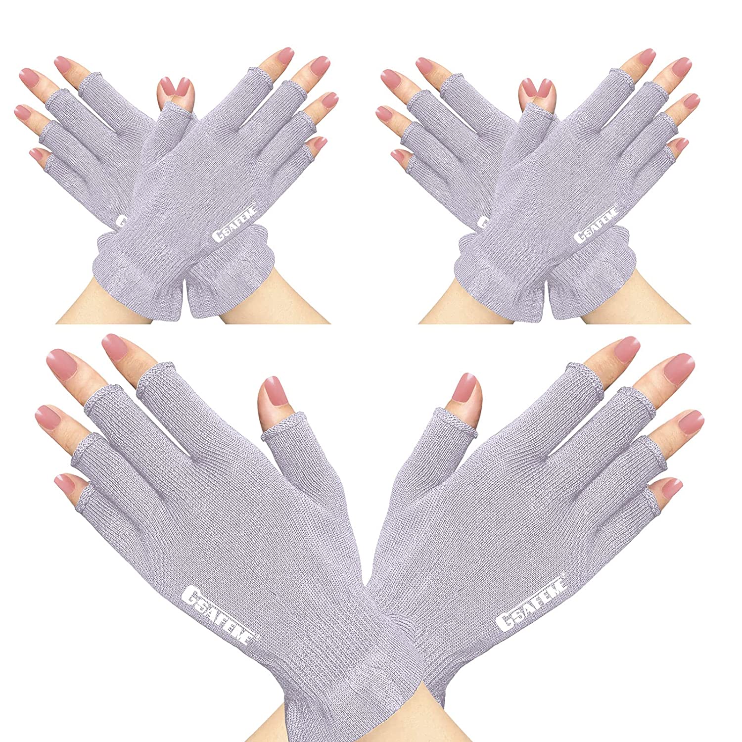 Manicure Gloves Anti UV Fingerless Hand Skin Protection BLocking