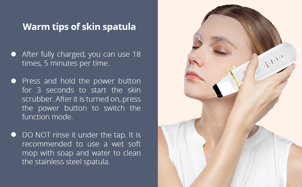 Warm tips of skin spatula