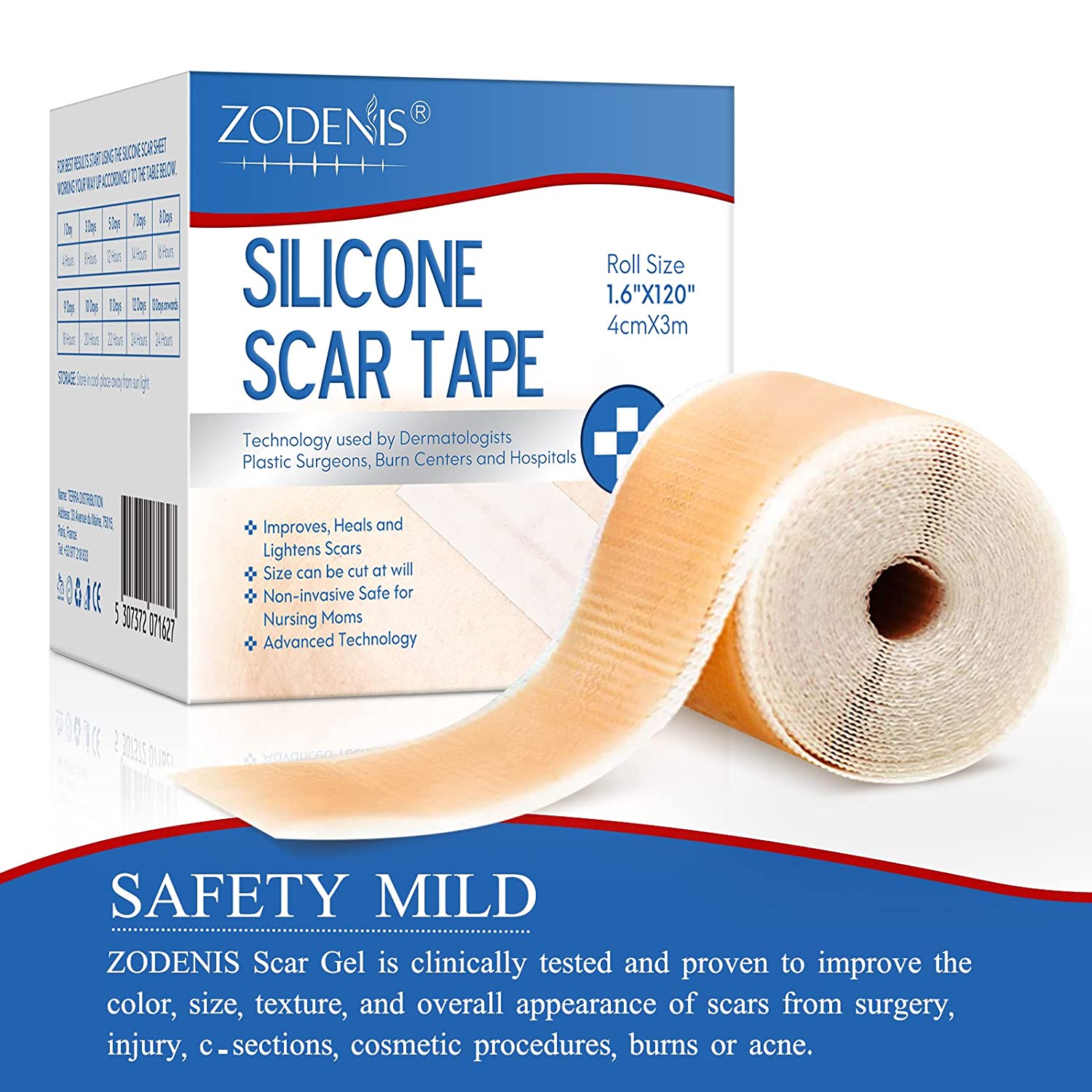 Silicone Scar Sheets (1.6”x 120”, 3M), UPGRADE Clear Scar Tape, Silicone  Scar Strips,Applicable to all kinds of scar