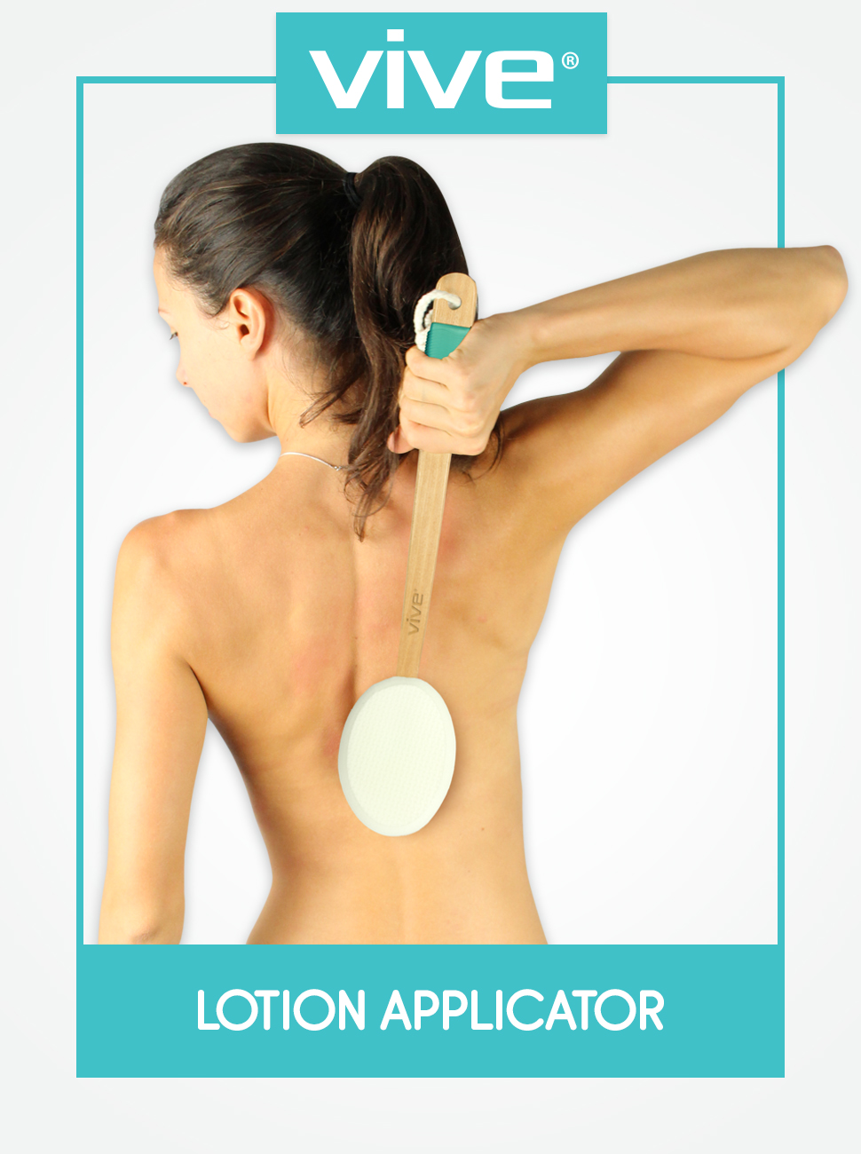 Lotion Applicator for Your Back (4 Pads) - Long Reach Handle with Sponge for Easy Self Application o