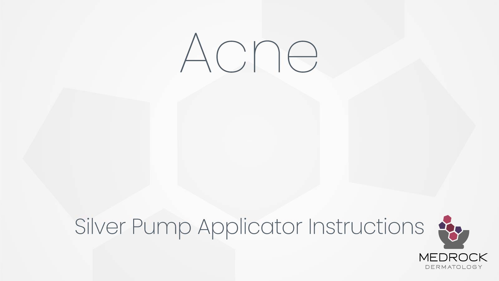 Acne Silver Pump Applicator Instructions