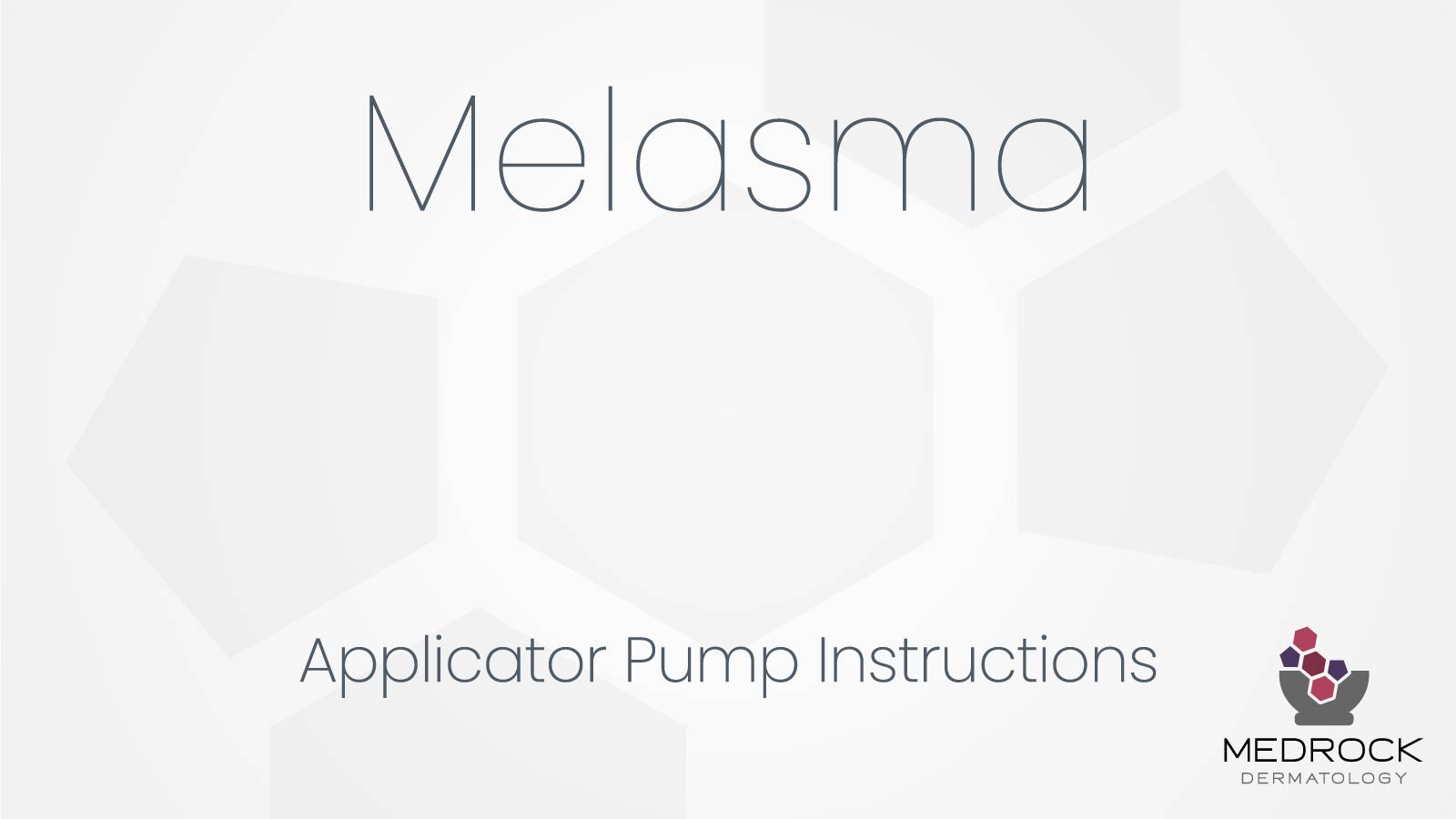 Melasma Medication Applicator Pump Instructions